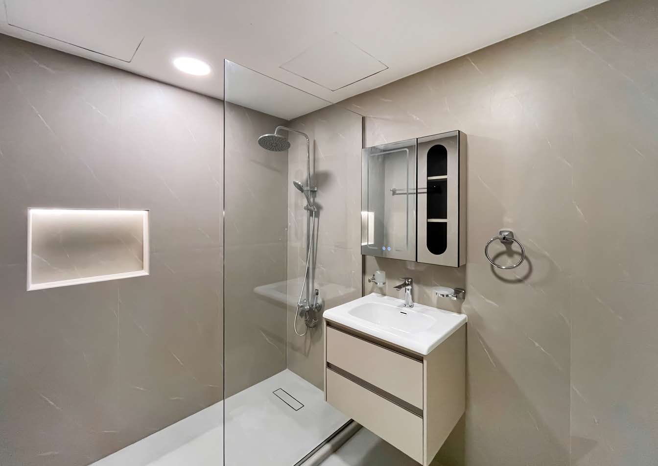Lit shower niche